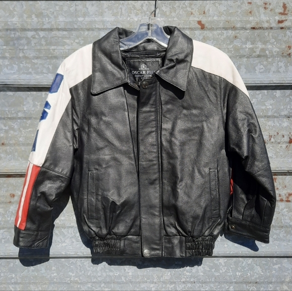 VINTAGE 90's USA Flag Leather Motorbike Jacket (unisex) - Picture 4 of 17